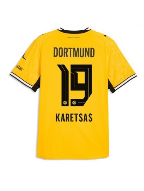 Moški Nogometna dresi replika Borussia Dortmund Konstantinos Karetsas #19 Domači 2026-27 Kratek rokav Moški Nogometna dresi replika Borussia Dortmund Konstantinos Karetsas #19 Domači 2026-27 Kratek rokav